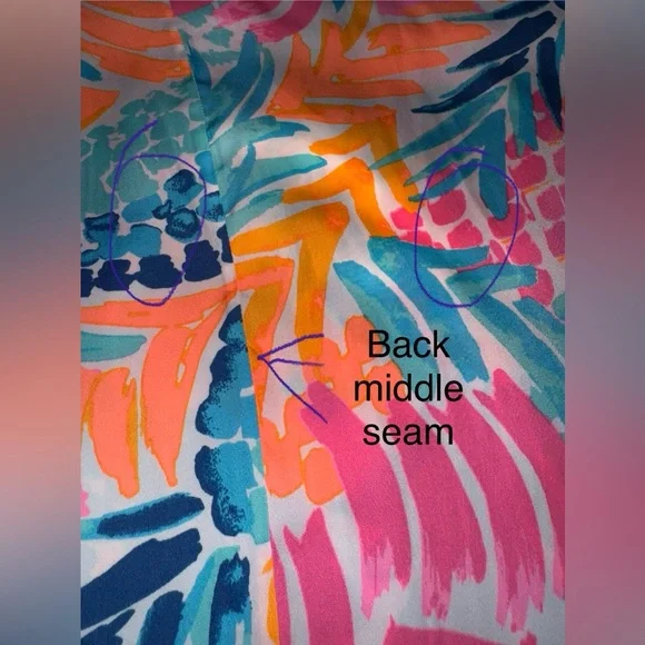 LILLY PULITZER Palm Pineapple Long Maxi Pink Orange Blue Skirt Floral size M - Picture 11 of 16